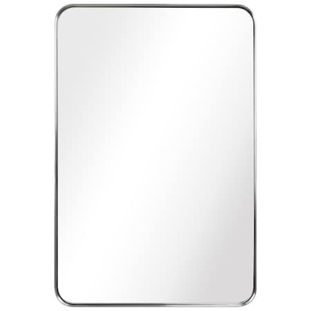 Solid Storage Supplies Ultra Brushed Silver Stainless Steel rectangular Wall Mirror SO2960545